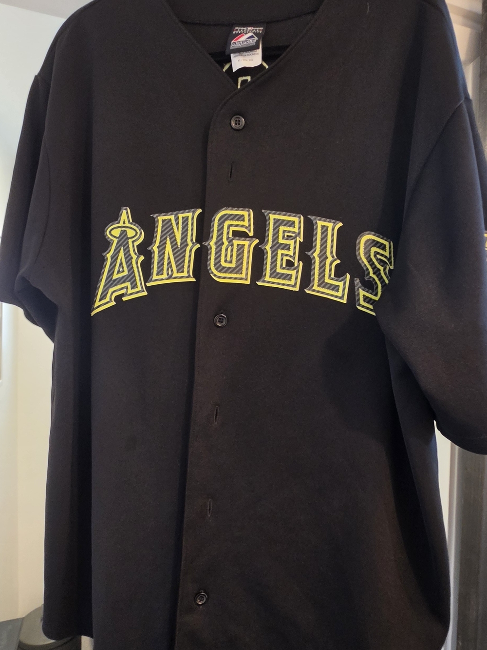 Mike Trout - Angels Majestic Black Jersey with Yellow Accent Patch